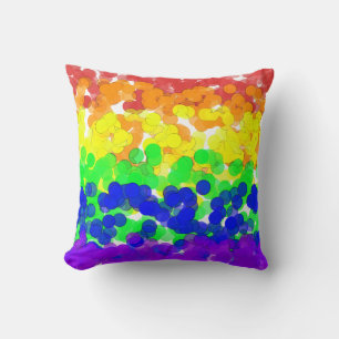 Gay Pride Bokeh Flag Throw Pillow