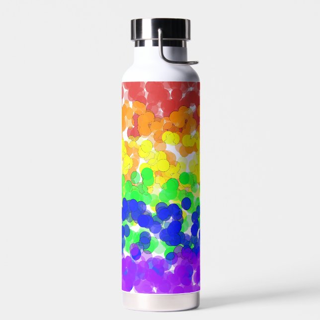 Gay Pride Bokeh Flag Water Bottle (Left)