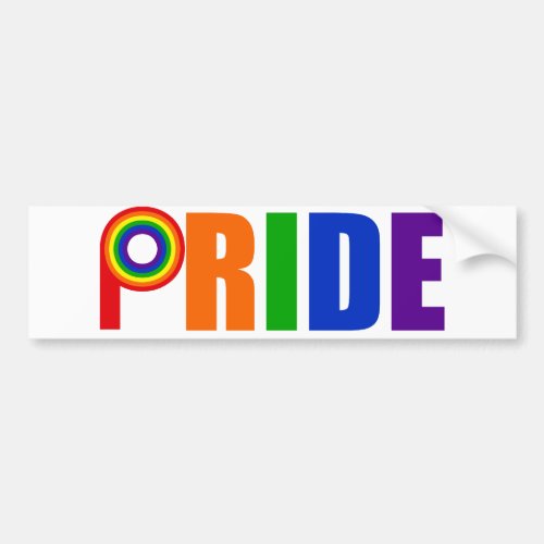 Gay Pride Bold Beautiful Rainbow Letters Bumper Sticker