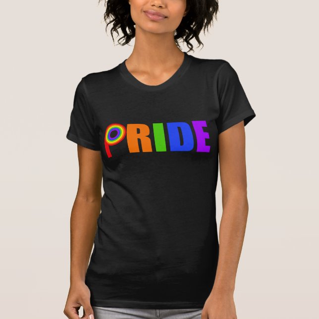 Gay Pride Bold Beautiful Rainbow Letters T-Shirt (Front)