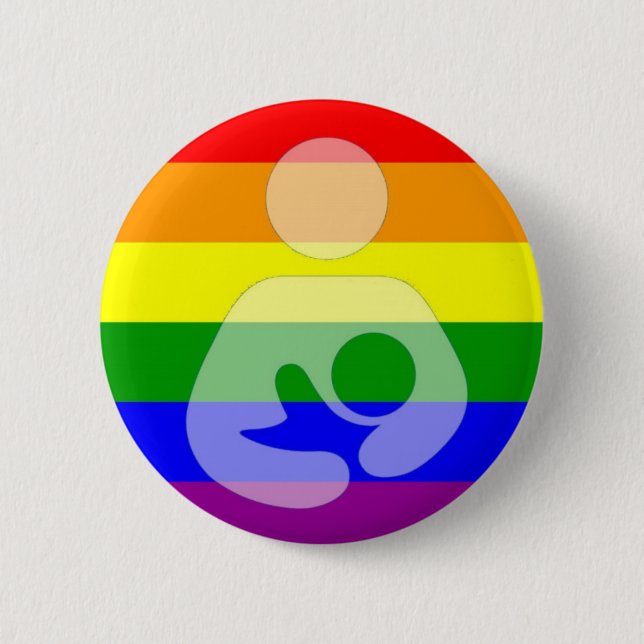 Gay Pride Breastfeeding / Nursing Button (Front)