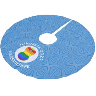 Gay Pride Brown Angel Hanukkah Flag Personalized Brushed Polyester Tree Skirt