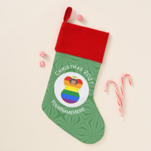 Gay Pride Brown Skin Angel Christmas Flag Personal Stocking