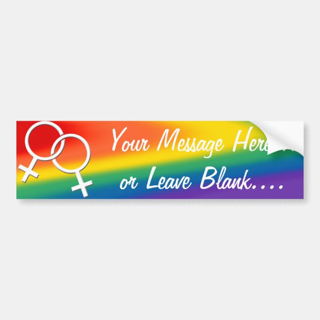 Gay Pride Bumper Sticker Custom Rainbow Love Gifts (Front)