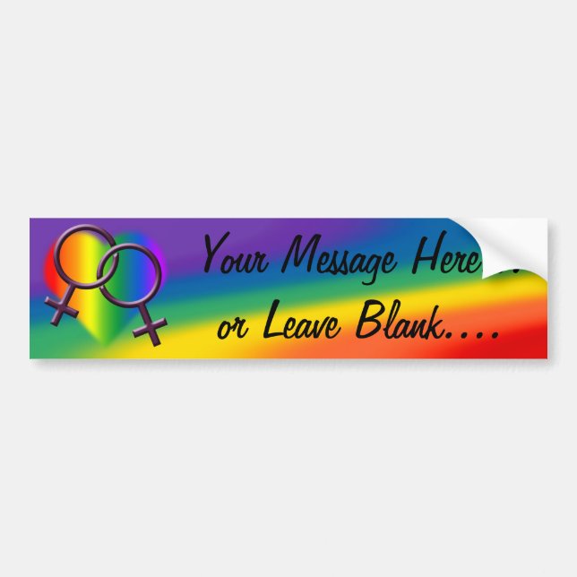 Gay Pride Bumper Sticker Rainbow Love Stickers (Front)