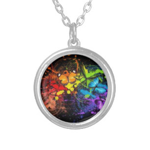 gay pride butterfly necklace
