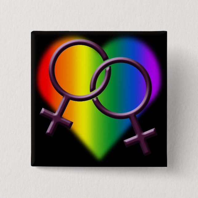 Gay Pride Buttons Same-Sex Rainbow Love Buttons (Front)