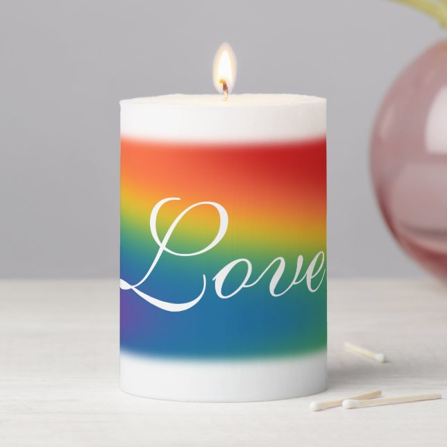 Gay Pride Candles Custom Rainbow Love Candles (In Situ)