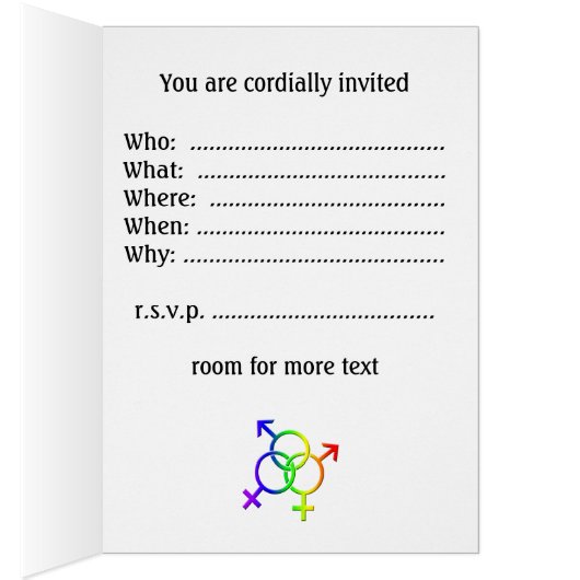 Gay Pride Cards LGBT Love Invitations & Cards (Inside (Right))