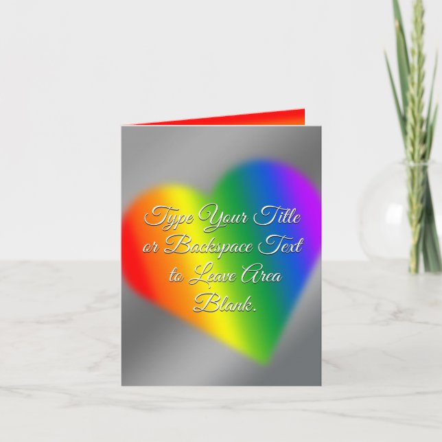 Gay Pride Cards Personalized Rainbow Love Cards (Front)