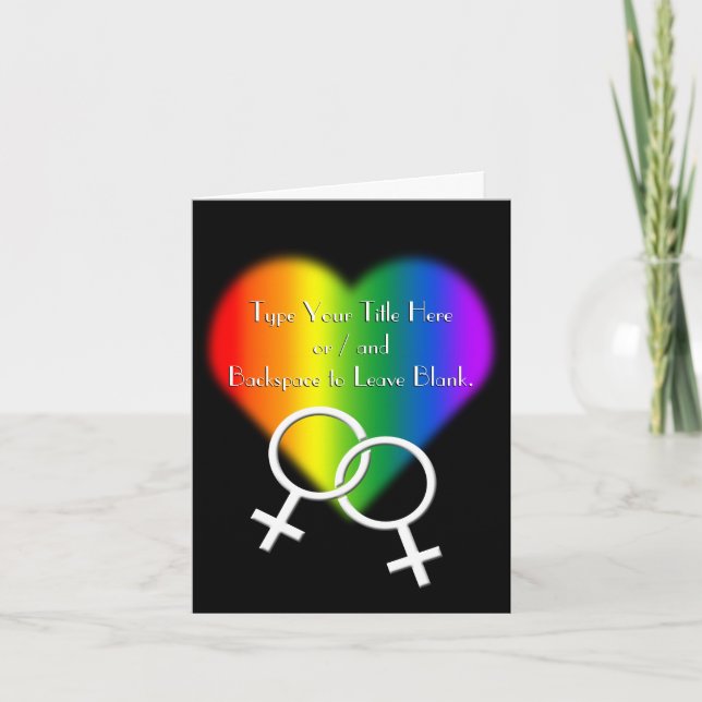 Gay Pride Cards Personalized Rainbow Love Cards (Front)