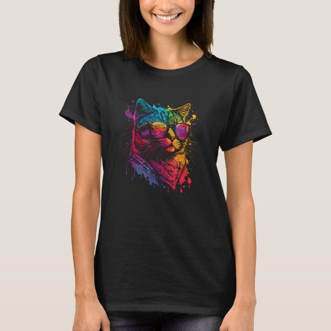 Gay Pride Cat Animal  Pride Month Cute Equality 1 T-Shirt (Front)