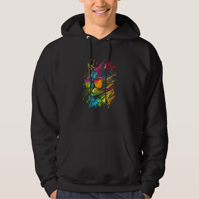 Gay Pride Cat Animal  Pride Month Cute Equality LG Hoodie (Front)