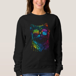 Gay Pride Cat Animal Pride Month Cute Equality LG Sweatshirt