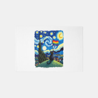Gay Pride Cat Art Cat Starry Night Style LGBTQ Pri Rug