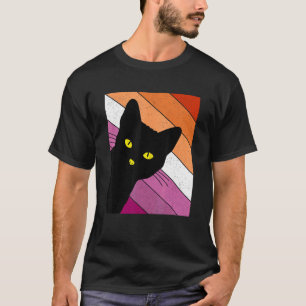 Gay Pride Cat Lesbian Rainbow Flag LGBTQ Cat Mom C T-Shirt