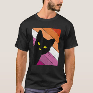 Gay Pride Cat Lesbian Rainbow Flag LGBTQ Cat Mom C T-Shirt