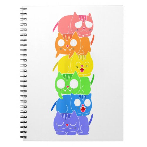 Gay Pride Cat LGBT Kawaii Cats Cute Cat Rainbow Fl Notebook