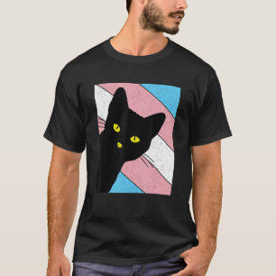 Gay Pride Cat Transgender Rainbow Flag LGBTQ Cat M T-Shirt