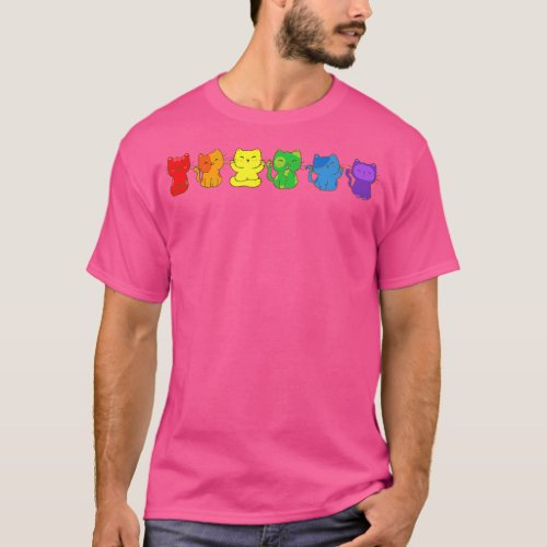 Gay Pride Cats LGBT T_Shirt
