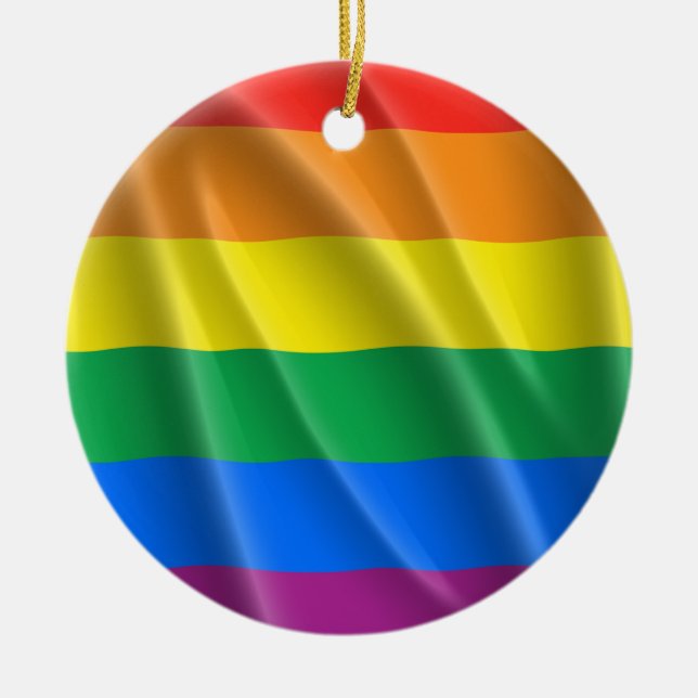 GAY PRIDE CERAMIC ORNAMENT (Front)