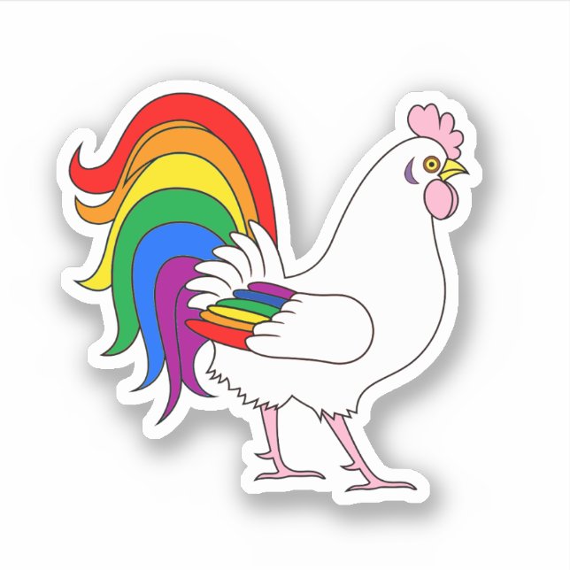 Gay Pride Chicken Sticker (Front)