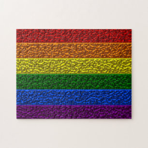 Gay Pride Chrome Flag Jigsaw Puzzle