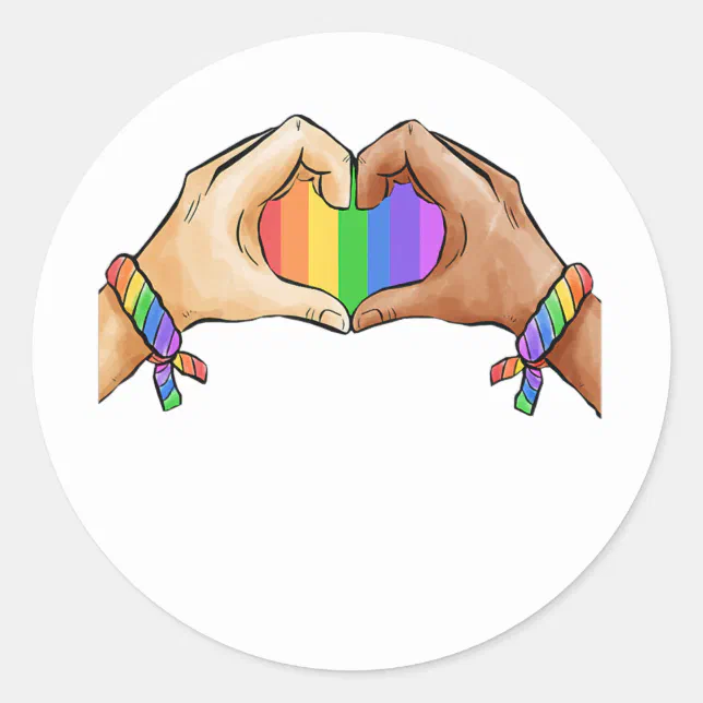 Gay Pride Clothing Lgbt Rainbow Classic Round Sticker Zazzle