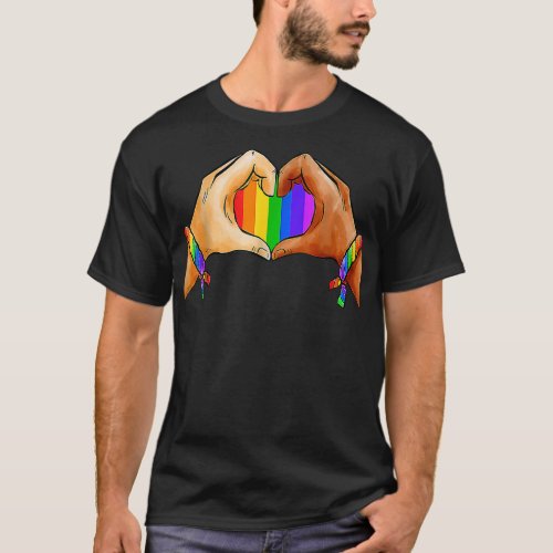 Gay Pride Clothing LGBT Rainbow Flag Heart LGBT Pr T_Shirt