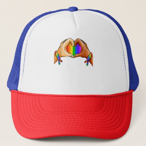 Gay Pride Clothing LGBT Rainbow Flag Heart LGBT Pr Trucker Hat