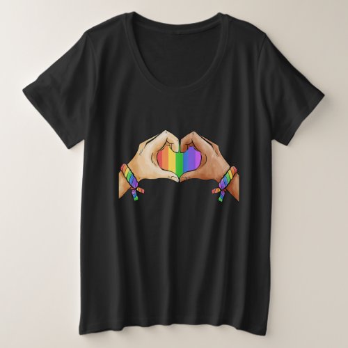 Gay Pride Clothing LGBT Rainbow Flag Heart Unicorn Plus Size T_Shirt