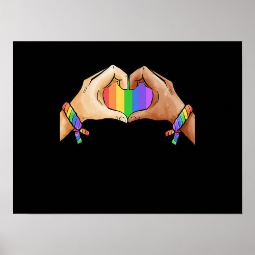 Gay Pride Clothing LGBT Rainbow Flag Heart Unicorn Poster
