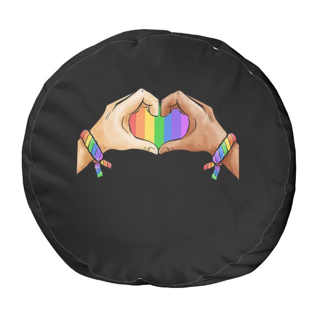 Gay Pride Clothing LGBT Rainbow Flag Heart Unicorn Pouf (Bottom)