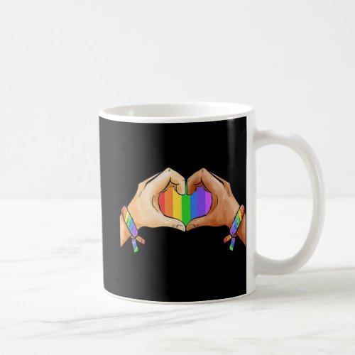 Gay Pride Clothing LGBT Rainbow Flag Heart Unity  Coffee Mug