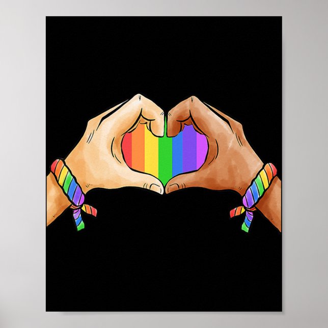 Gay Pride Clothing LGBT Rainbow Flag Heart Unity  Poster (Front)