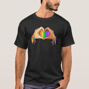 Gay Pride Clothing Lgbt Rainbow Flag Heart Unity T-Shirt