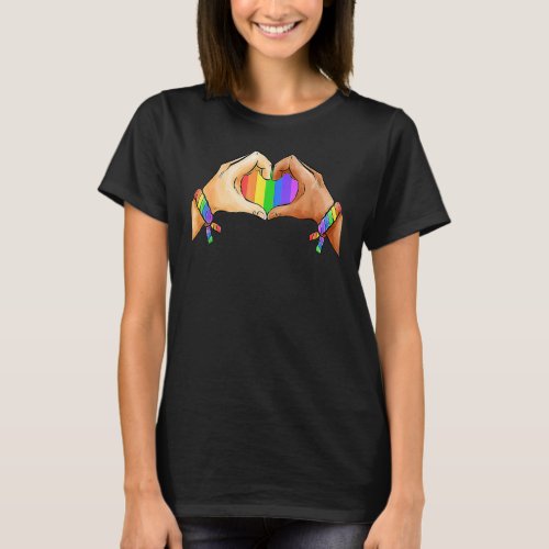 Gay Pride Clothing Lgbt Rainbow Flag Heart Unity T_Shirt