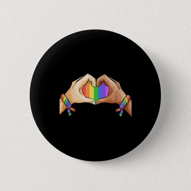 Gay Pride Clothing LGBT Rainbow Flag Pride Month Button (Front)