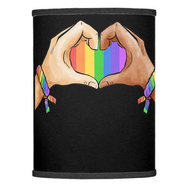 gay pride clothing lgbt rainbow flag t   heart uni lamp shade (Front)