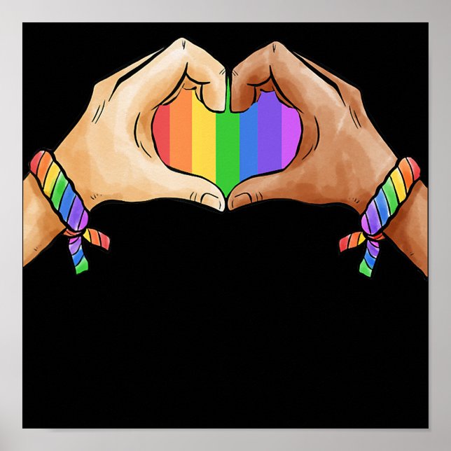 gay pride clothing lgbt rainbow flag t   heart uni poster (Front)