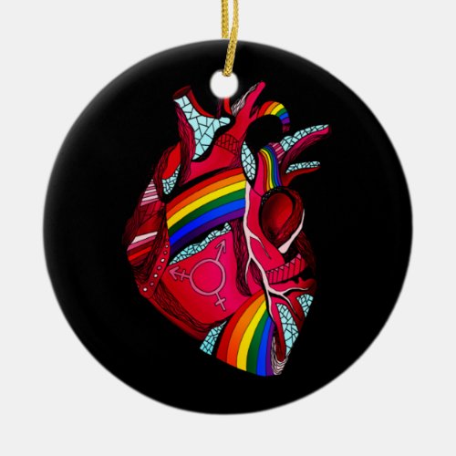 Gay Pride Clothing LGBT Rainbow Flag T shirt Tee H Ceramic Ornament