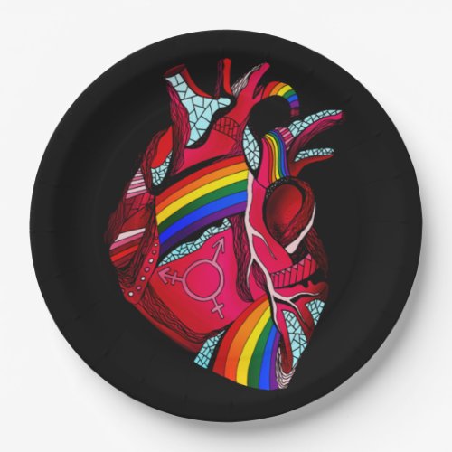 Gay Pride Clothing LGBT Rainbow Flag T shirt Tee H Paper Plates