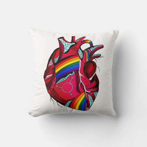 Gay Pride Clothing LGBT Rainbow Flag T shirt Tee H Throw Pillow