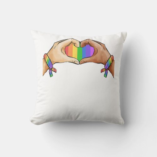 Gay Pride Clothing LGBT Rainbow Flag T shirt Tee H Throw Pillow