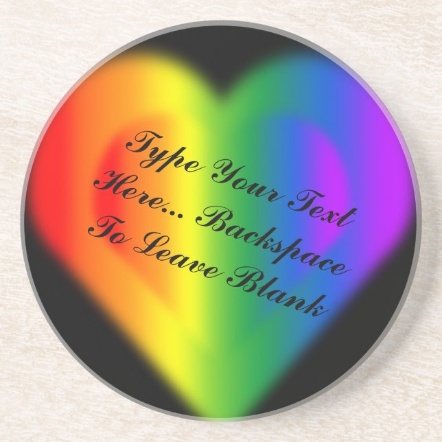 Gay Pride Coasters Rainbow Love Drink Coasters (Front)