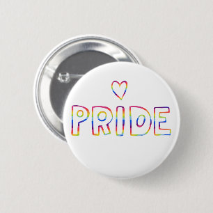GAY PRIDE Colorful Rainbow Heart Button