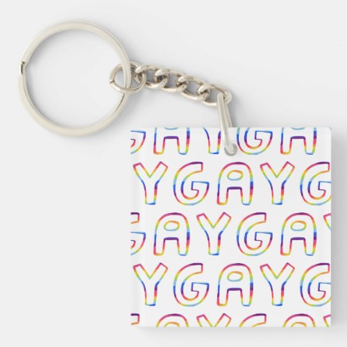 GAY PRIDE Colorful Rainbow Pattern  Keychain
