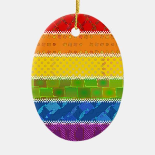 Gay Pride Colors Ceramic Ornament