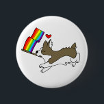 Gay Pride Corgi Pin<br><div class="desc">Carry him with you everywhere!</div>