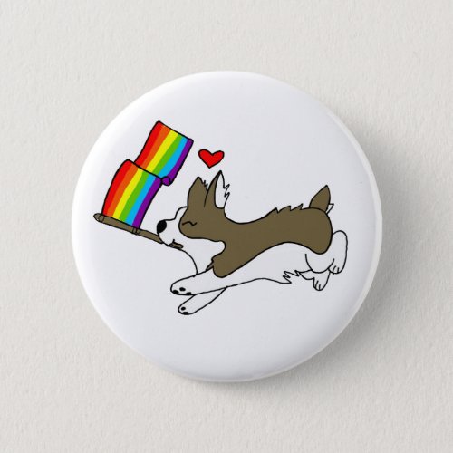 Gay Pride Corgi Pin